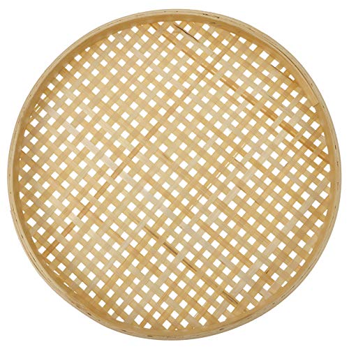 Cabilock Bamboo Sieve Baskets Weaving Basket Fruit Vegetable Basket Washing Strainer Bowl Bamboo Colander Bamboo Sieve Chinese Traditional Bamboo Plate (Wood Color) Basket Strainer