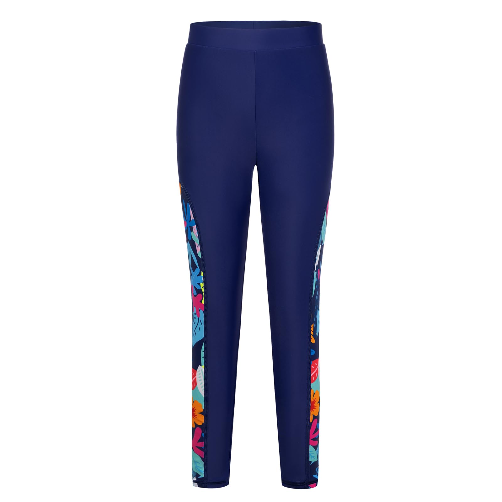 GRACE KARIN Mädchen Rundhals Bademode Set Zweiteiliger Langarm Schwimmanzug Blumenmuster Sommer Swimsuit für Kinder