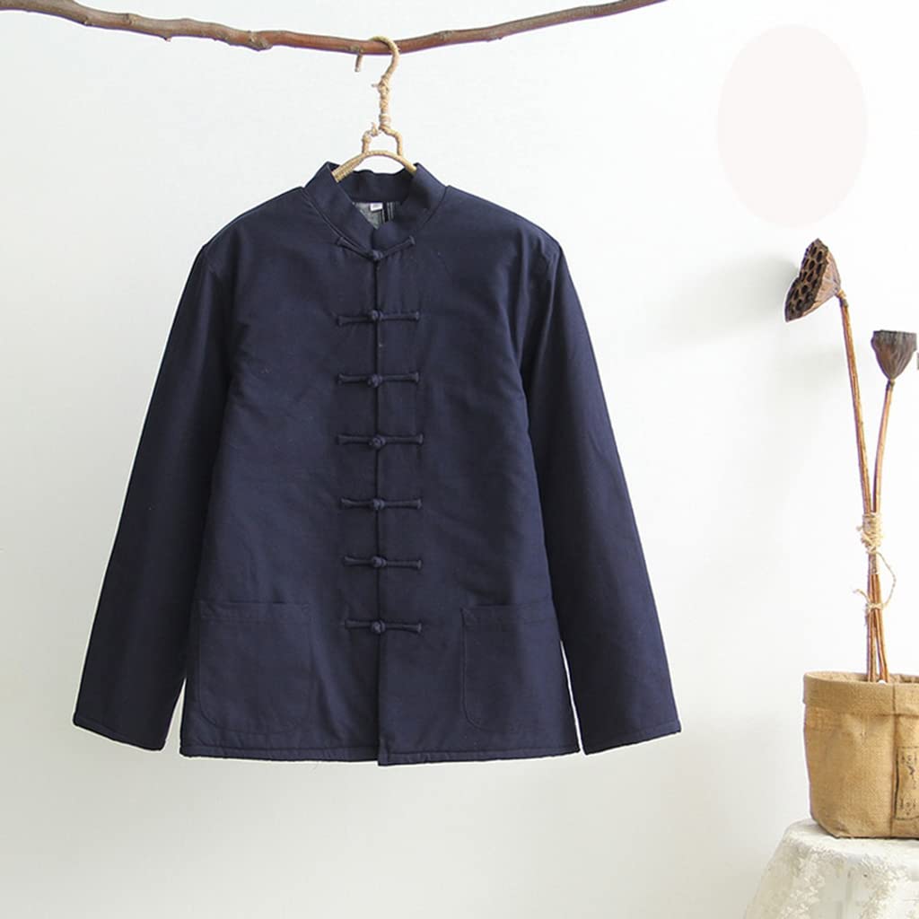 Giacca Imbottita in Cotone 100% da Uomo Morbido Abiti Tradizionali Cinesi Cappotto Abito Han Kung Fu Tai Chi Uniforme Giacca Spessa Maschile Inverno