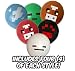 Pixel Style Miner Party Balloon Pack (24 count) - Fun 12" Latex Balloons - Includes Green Zombie Monster, Blue Cloud, Red Cow, White Chicken, White Ghost, Black Spider