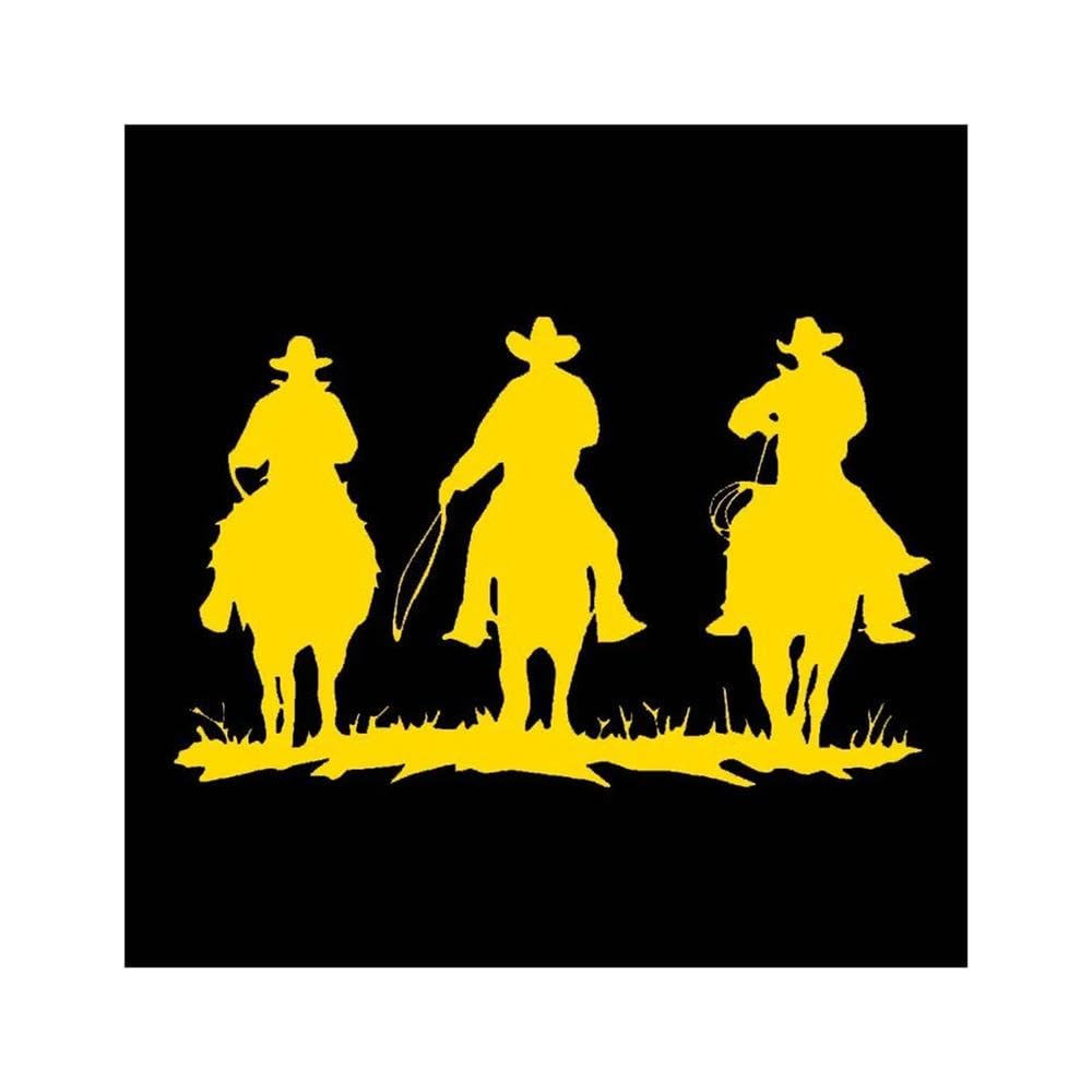 Cowboys On Horses Die Cut Vinyl Decal Car Sticker Waterproof Auto Decors On Bumper Window Laptop(Yellow)