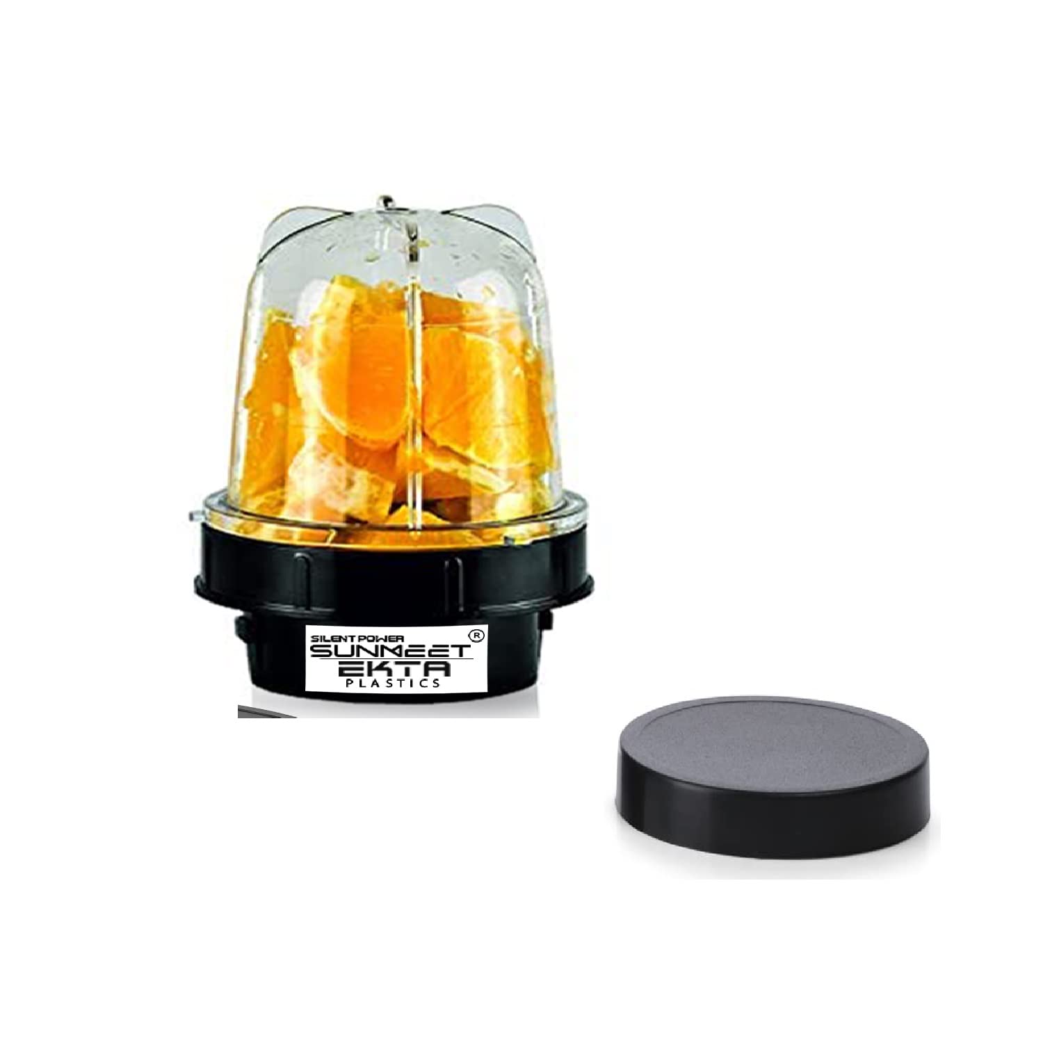 Bullet Jar for Mixer Grinder Small Set of 1 (350 ML) ABS Transparent Plastic Mixer Juicer Jar, Black-picture-12