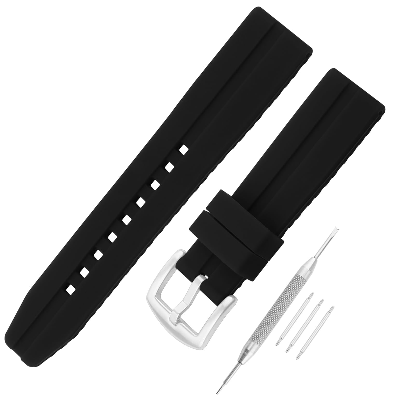Cinturino in gomma da uomo compatibile con Tissot T035 T070 T086 T116 T120 T123 T125 T129 da donna per lavoro all'aperto impermeabile cinturino da polso in silicone con fibbia, blu (nero)
