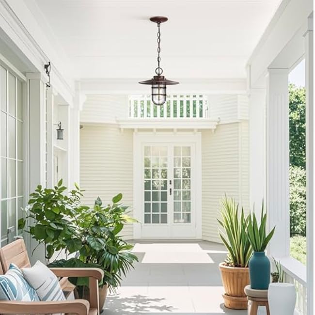 Rustic Pendant Light 11 Inch Exterior Hanging Lights Fixture ORB