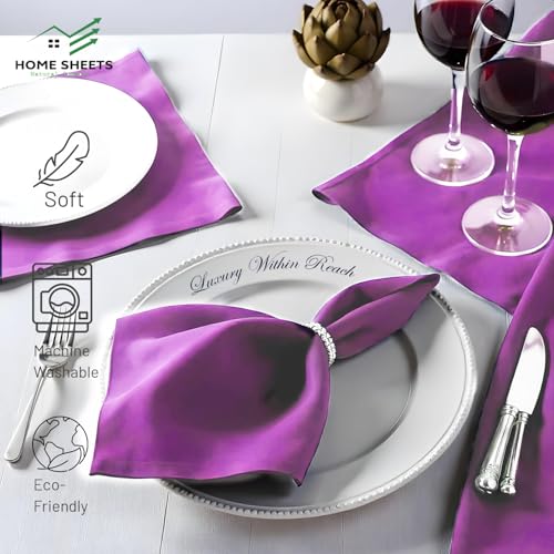 Image of 100% Cotton Dinner Napkins 12x12 Inch, Soft & Durable, Reusable Cloth Napkins for Dining, Events, and Everyday Use (Lavender, Set of 50 (12x12))