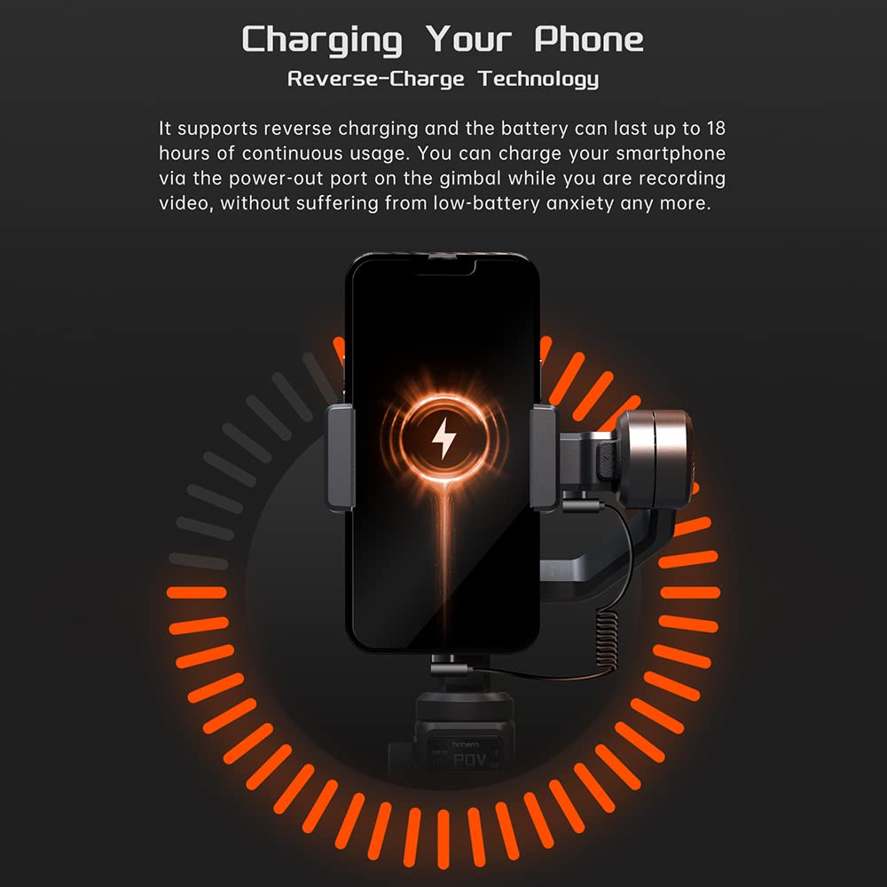 Andoer Estabilizador para vídeo, cámara de luz de llenado magnética, con sensor AI, estabilización iSteady 7.0, rotación de 360°, hasta 400 g de carga útil, carga de teléfono, pantalla OLED, para (sin