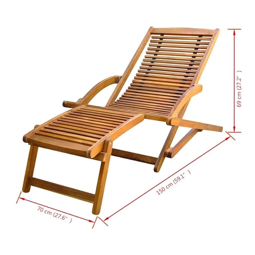 Amazon.com: vidaXL Folding Deck Chair with Extendable