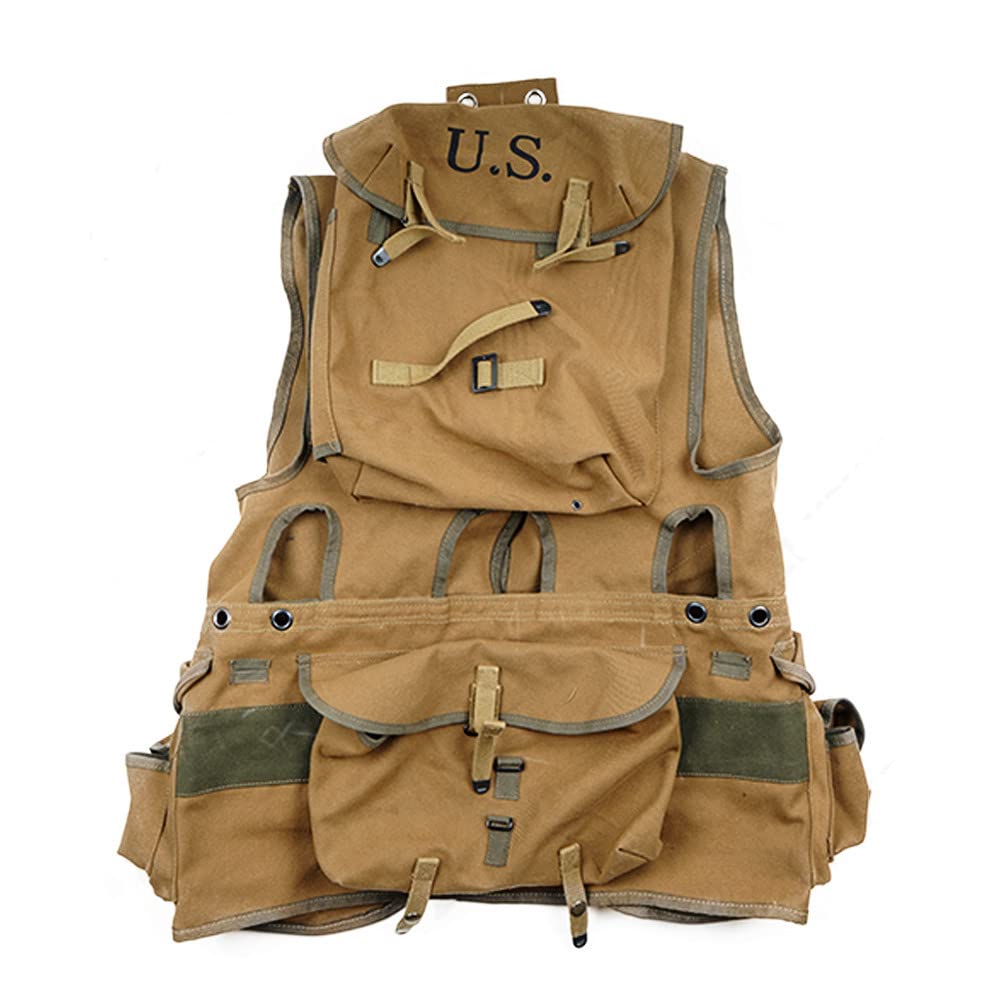 BYCDYBJBSM Replica WW2 WW II US Outdoor Train Vest Men's Training Workwear Vest D-Day (Yellow,XL)