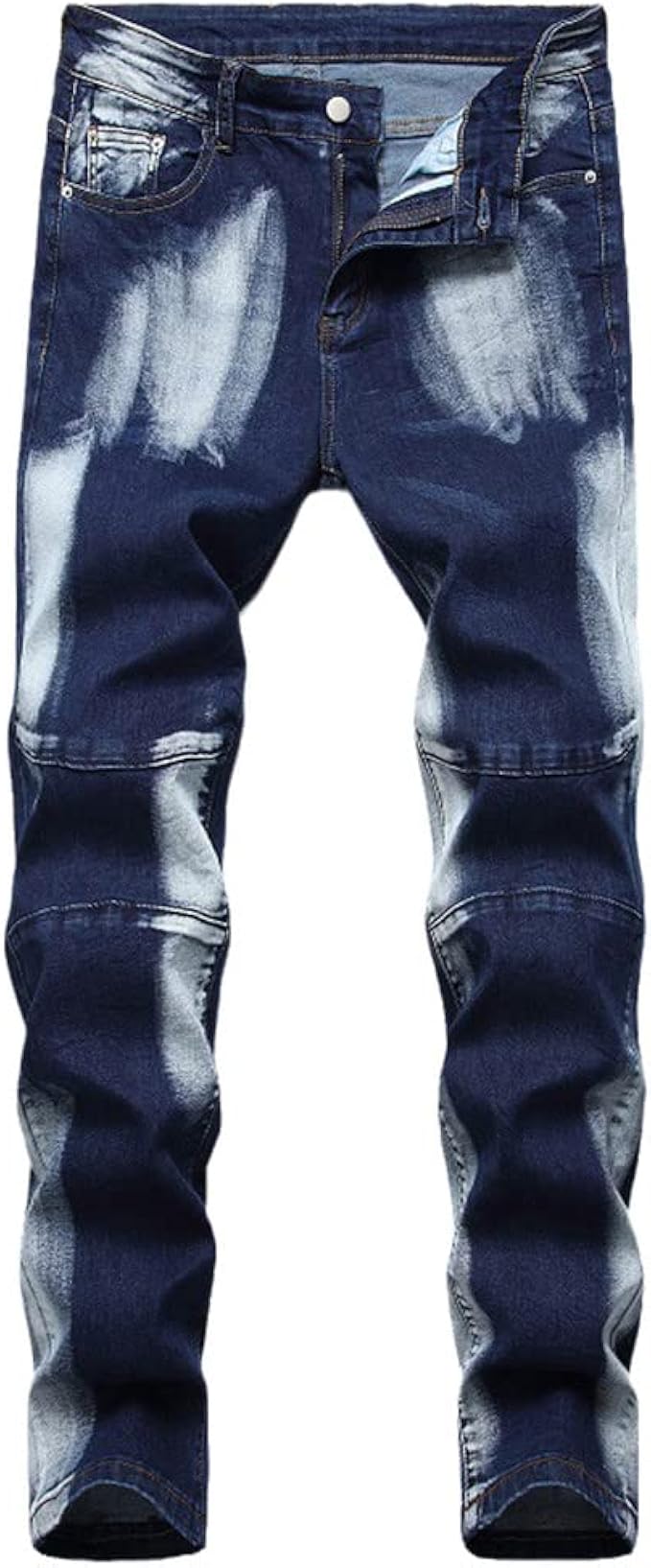 Amazon メンズストレッチジーンズメンズストレートスリーカラーウォッシュドグラインドメンズパンツ ジーンズ 通販