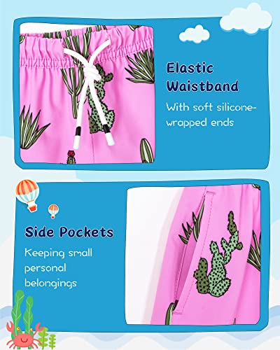 Image of SURF CUZ Boys Swim Trunks with Boxer Brief Liner Toddler Boy Stretch Swimsuit Shorts Quick Dry Swimming Trunks Bathing Suit