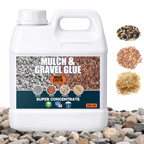 Rock Glue for Landscaping - Mulch Glue and Gravel Binder Fast-Drying Stone Adhesive & Pea Gravel Stabilizer Non-Toxic Weather-Resistant for Garden Walkways Patios and Flower Beds 35FL Oz