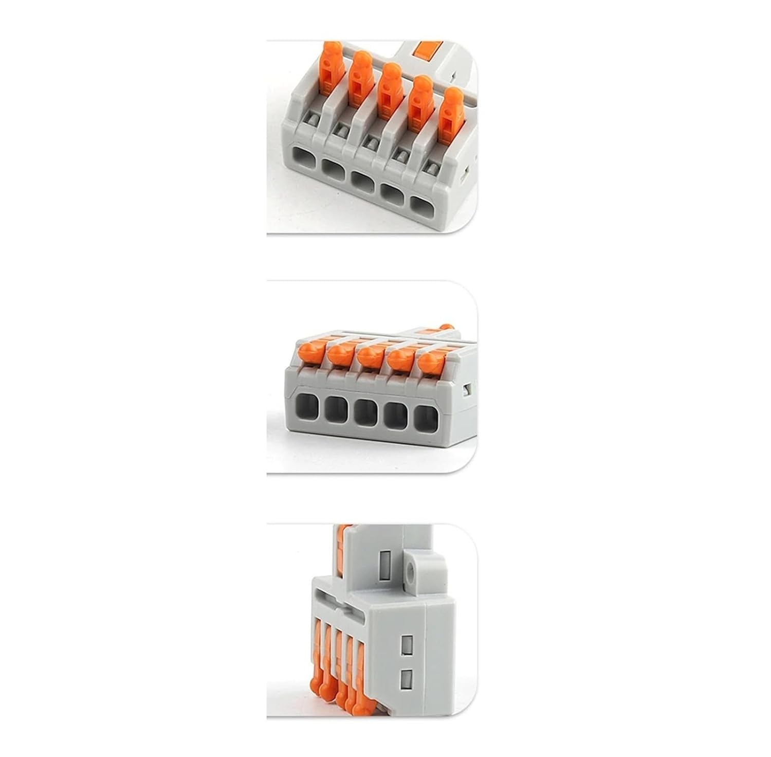 Universal Compact Wiring Splicing Conector 10PCS Universal Wire Cable Connectors 1 in Multiple Out Compact Push-in Electrical Conductor Terminal Block(D1-3O)