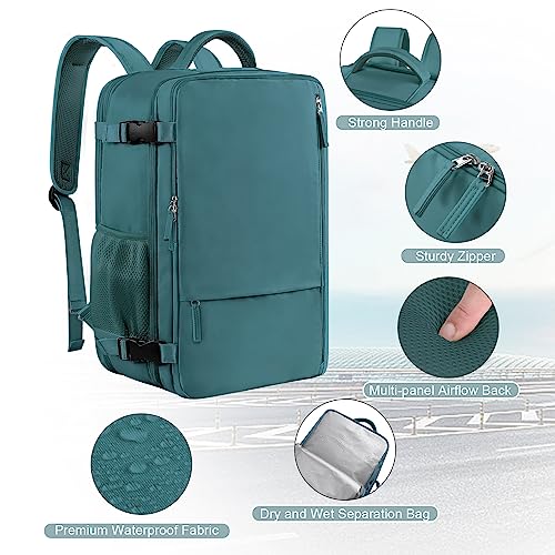 Image of Sinaliy Travel Backpack for Men, 40L Carry On Backpack, 17 Inch Laptop Backpack, Waterproof Backpack, College Bookbag, Person Item Flight Approved Trave Bag for Women