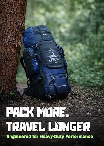 TRAWOC Wayfarer 80L Camping Hiking Trekking Bag (Navy Blue) - Image 7
