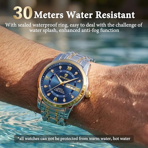 Image of Luminex Commerce Watch for Man Luxury Men's Diamond Style Quartz Watch Smart Watch for Men Wrist Watch Gold /Black Gift for Boyfriend /Husband