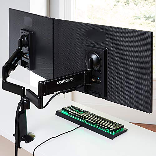 ECHOGEAR Premium Dual Monitor Stand - Adjust Your Monitors to The Perfect Spot with Dynamic Gas...