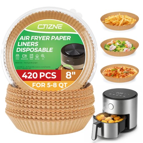 Image of Ctizne 420PCS Round Air Fryer Liners Disposable for Ninja, Gourmia