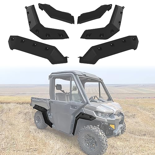 Image of Extended Fender Flares Compatible with Can-Am Defender HD5 HD8 HD10, Front & Rear Mud Flaps Guards Kit for Defender HD5 /HD8 /HD10 /MAX 2016-2022 (Replace 715006821 /715002424 /715006822)