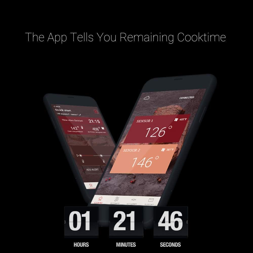 Nеw Arrіvаlѕ CookPerfect Smart Wireless Meat Thermometer with 400ft Bluetooth Range for The Oven Grill Kitchen BBQ Smoker Rotisserie with Bluetooth and WiFi Digital Connectivity (1 Probe Included)