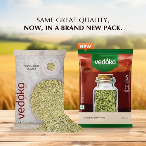 Image of Amazon Brand - Vedaka Fennel Whole | 200 G | Saunf | No Added Colours or Preservatives