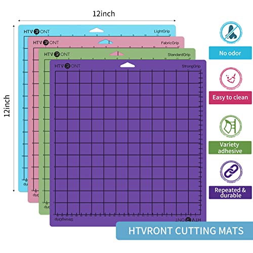 image for Cutting Mat for Cricut, HTVRONT 6 Pack Cutting Mat 12x12 for Cricut Ex