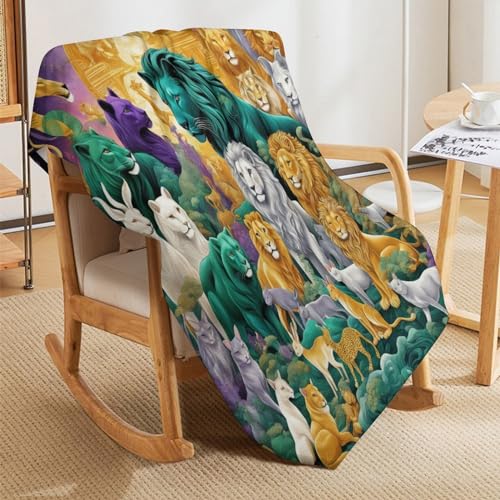 Manta de familia de animales grande de 180x200 cm para sofá 5