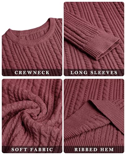 Mens Sweater Crewneck Sweaters for Men Dress Sweater Cable Knit Sweater Lightweight Mens Pullover Sweater4