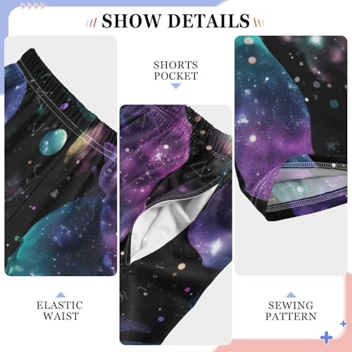 Cat Galaxy Space Boys Long Pants Soft Trousers Elastic Waist Kids Lounge Bottoms with Pockets S-XL4