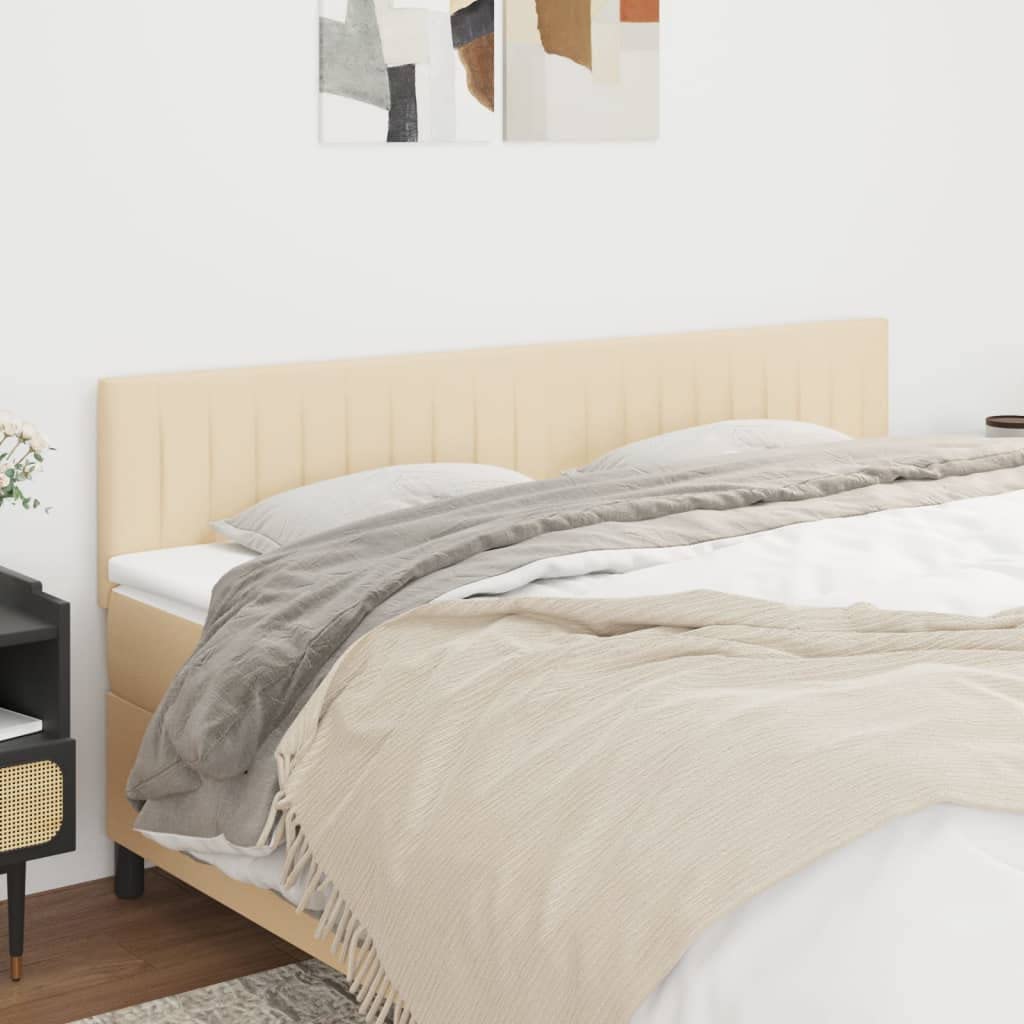 vidaXL Cabeceros Tela Crema 160x5x78/88 cm