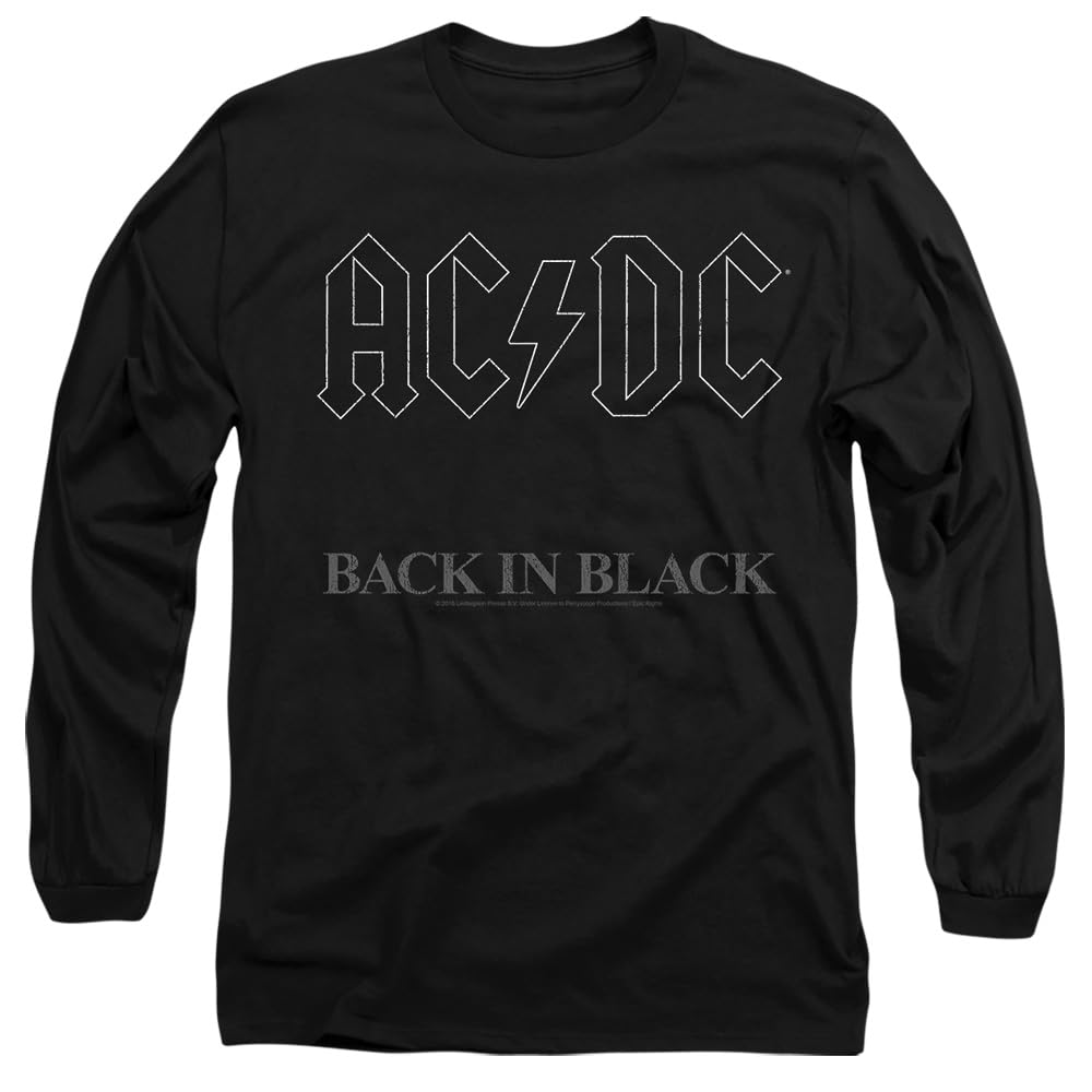 Acdc Men's Black Back In Long Sleeve T Shirt in Size 2XL, Sports Direct