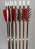 No Frontiers Archery Youth Cedar Arrows red/Barred Feathers (12)