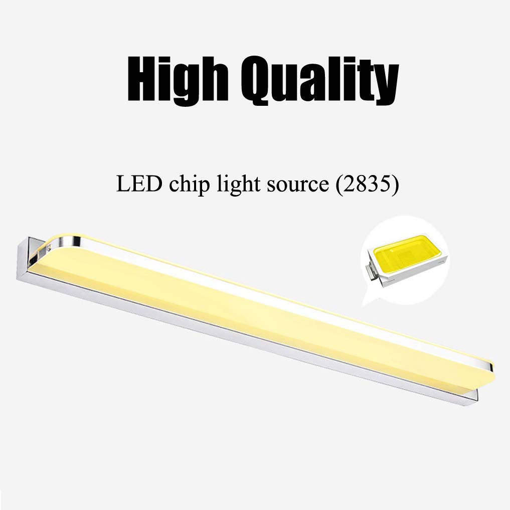 LANMOU LED Spiegellampe Bad, Spiegelleuchte Badezimmer Wandleuchte Edelstahl Badlampe Spiegellicht Badspiegel Schminklicht Aufbauleuchte IP44 Wasserdichte Schrankleuchte, 110-240 V, 40cm