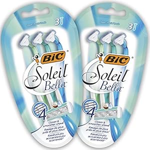 BIC Soleil Bella Einwegrasierer Damen – Set aus 2 x 3er Pack mit je 4 Klingen, mit Kokosmilch für eine sanfte Rasur