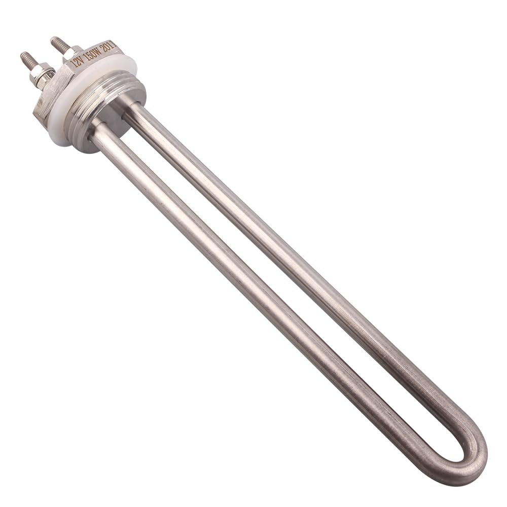 Elemento Calefactor de 12v CC, Resistencia Solar en Forma de U DN25, Elemento Calefactor de inmersión eléctrico, Calentador Tubular de Caldera de 100w, 150w y 200w, 1 ud.(Heater Only,150w)