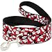 Buckle-Down DL-WDY158-N Wide 0.5" "Mickey Mouse Poses Scattered Red/Black/White" Dog Leash, 4'