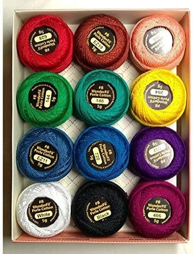 Wonderfil Eleganza #8 Perle Cotton Embroidery Thread Sampler Collection, "Kaleidoscope"
