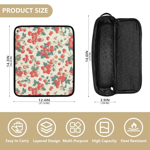 Bolsa de viaje beige para herramientas de cabello resistente al calor miniatura 4