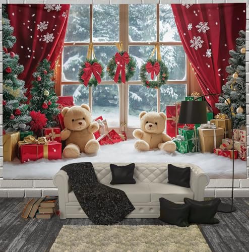 Jolie couronne de Noël murale en tissu pour revivre la magie des vitrines d'enfance