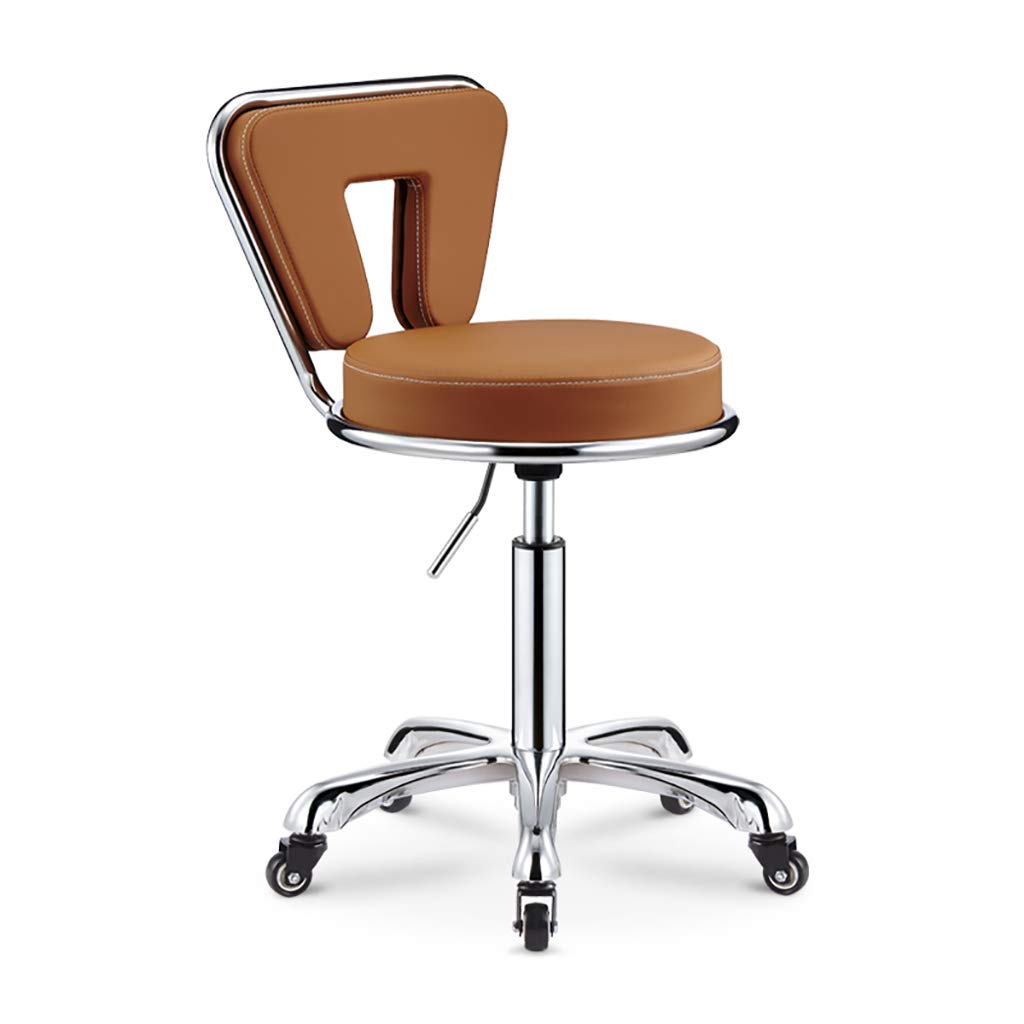 AYCDL Chair lift stool Adjustable height PU Leather Backrest Bar stool 360 degree rotation Swivel chair,A
