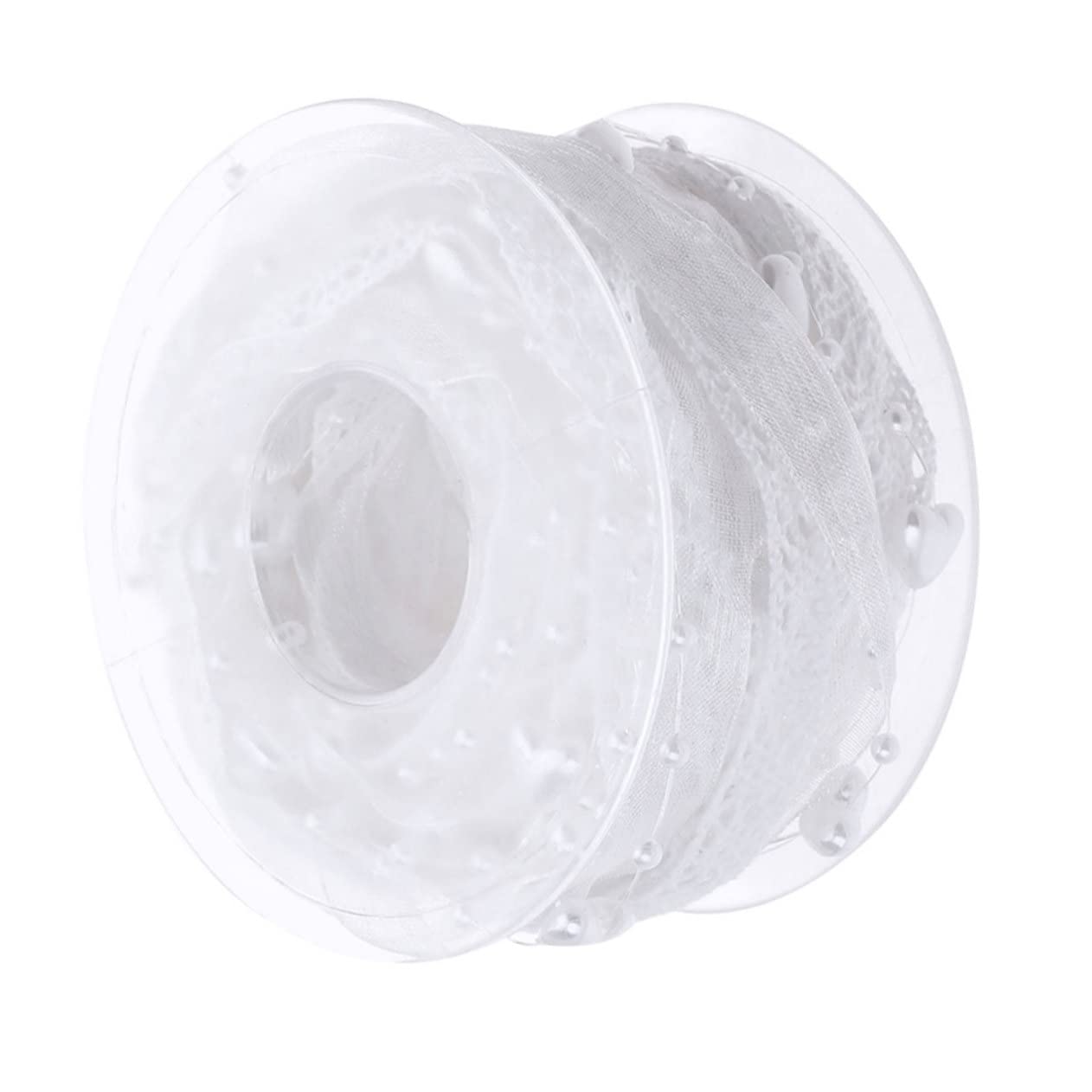 Abaodam 2 Cintas De Regalo Para Regalos Cinta De Regalo Con Purpurina Cinta De Encaje De Organza Adornos Cintas De Globos Costura De Cintas De Boda Cinta De Encaje Blanco Cinturón