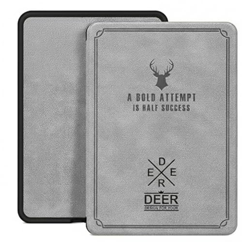 Image of MOCA Kindle Paperwhite 12th Gen 7 inch (2024) & Kindle Colorsoft 7 inch (2025) Case - Leather, Slim Fit, Auto Sleep /Wake, Magnetic Closure, Durable, Lightweight (Grey)