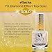 Seche FX Diamond Effect Dry Fast Top Coat – Gold Glitter Finish, Instant Gel Effect Top Coat, Long Lasting Glossy Nail Polish – 0.5 oz