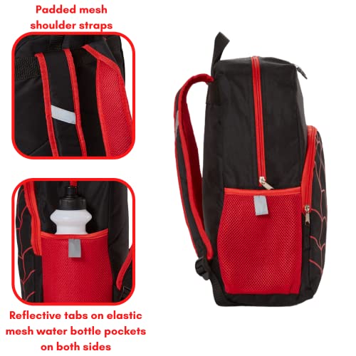 Ralme Spiderweb Backpack Set For Boys, 16 Inch, 6 Pieces With Foldable Lunch Bag, Water Bottle, Pencil Case, Pop It Key Chain, And Carabiner Clip #TOP7