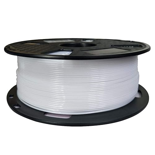 Filamento PETG blanco de 0.069 pulgadas, filamento de impresora 3D de 2.2 libras, carrete de 2.2 libras, material de impresión 3D que se adapta a la