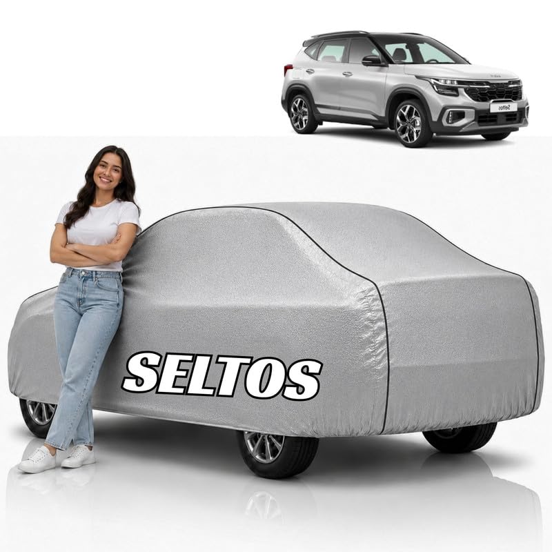 Image of New Models Design Car Cover (Silver, Seltos Facelift)