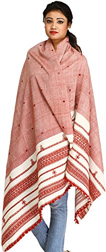 Shawl from Kutch with Embroidered Mirrors - Pure Wool