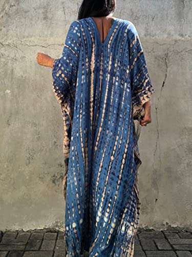 Image of Kaftan Dresses for Women Plus Size Summer Beach Dress with Print and Swim Cover Ups