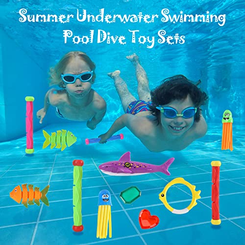 Roaestke 31 Pcs Pool Diving Toys Games Summer Underwater Swimming Pool Dive Toy Sets Fun Swim Games Sinking Water Pool Toys For Learning Training Swimming #TOP2