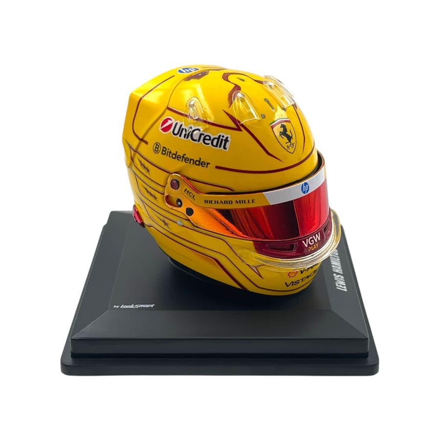Spark Model Scuderia F1 Team Oficjalny LookSmart Lewis Hamilton 2025 Special Edition Fiorano Test Mini kask w skali 1/5, żółty
