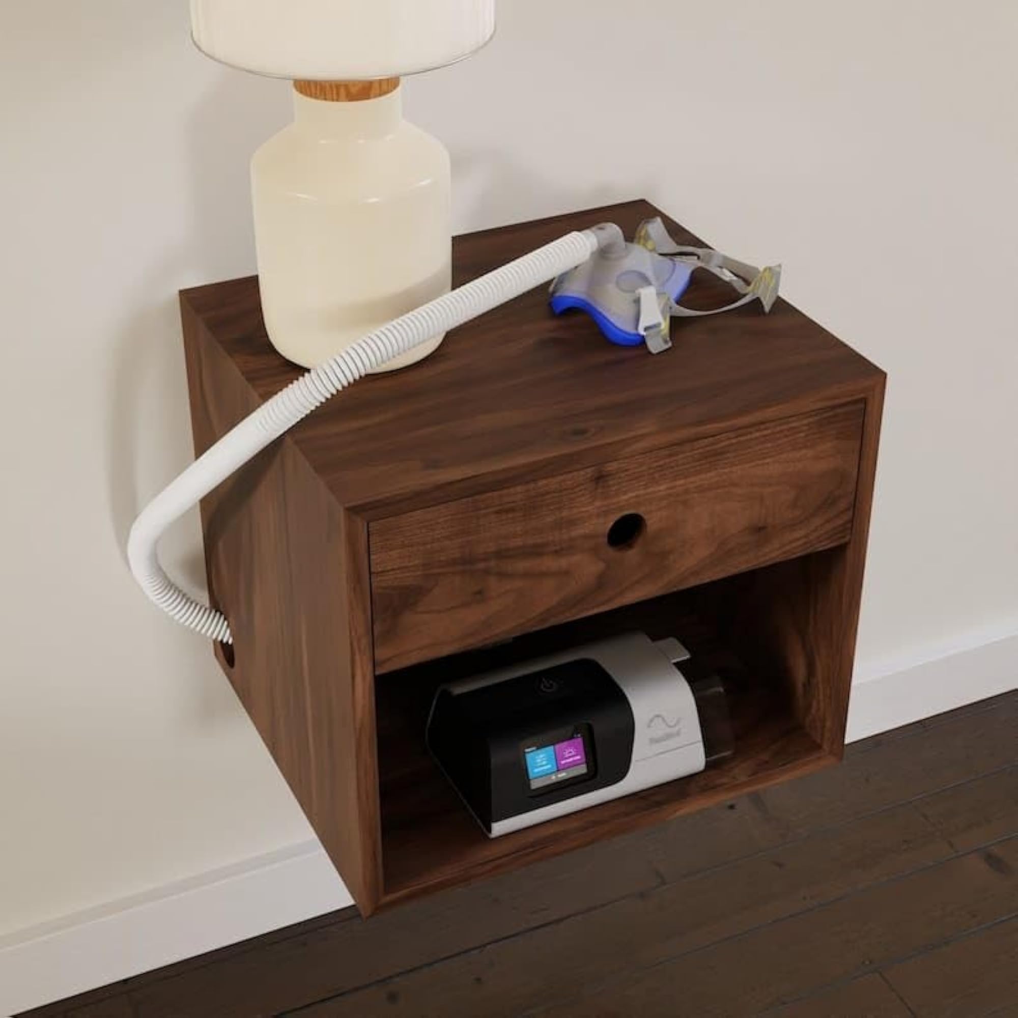 Wooden Bedside Table with 1 Drawer for Bedroom